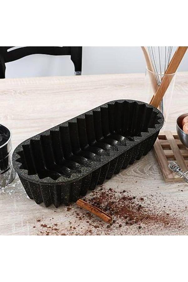 Kizilelmada 36 Cm Granit Baton Kek Kalıbı – Siyah, Yanmaz Ve Yapışmaz Yüzey - Image 1