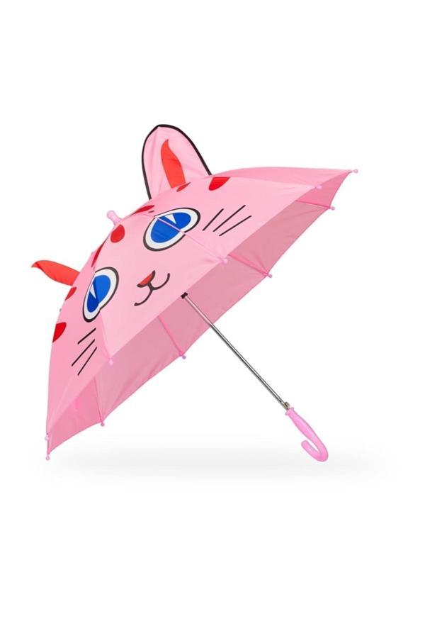 Kizilelmada Sevimli Kulaklı Düdüklü Çocuk Şemsiyesi 8 Telli – 59 Cm - Image 1