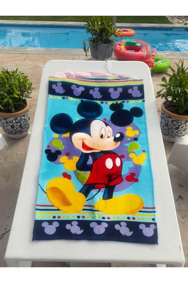 Disney Disney Lisanslı Mickey Mouse Plaj Havlusu – 70X140 Cm, %100 Pamuk, Çocuklar İçin - Image 1