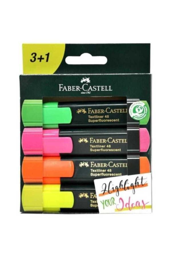 Faber Castell 4’Lü Renkli Fosforlu Kalem Seti – Okul Ve Ofis Kullanımı İçin - Image 1