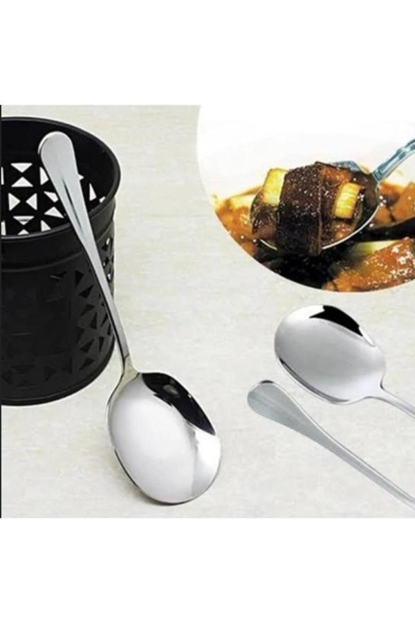 Kizilelmada Paslanmaz Çelik Çok Amaçlı Servis Kaşığı 21 Cm 2’Li Set - Image 1