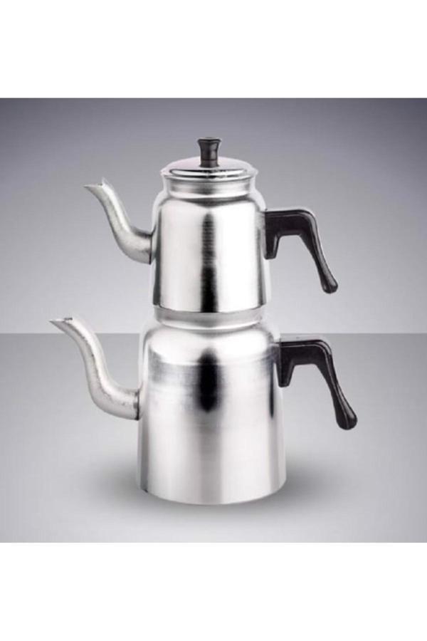 Kizilelmada Alüminyum Küçük Boy Çaydanlık - 1.5 L Alt, 0.75 L Üst Hazne - Image 1