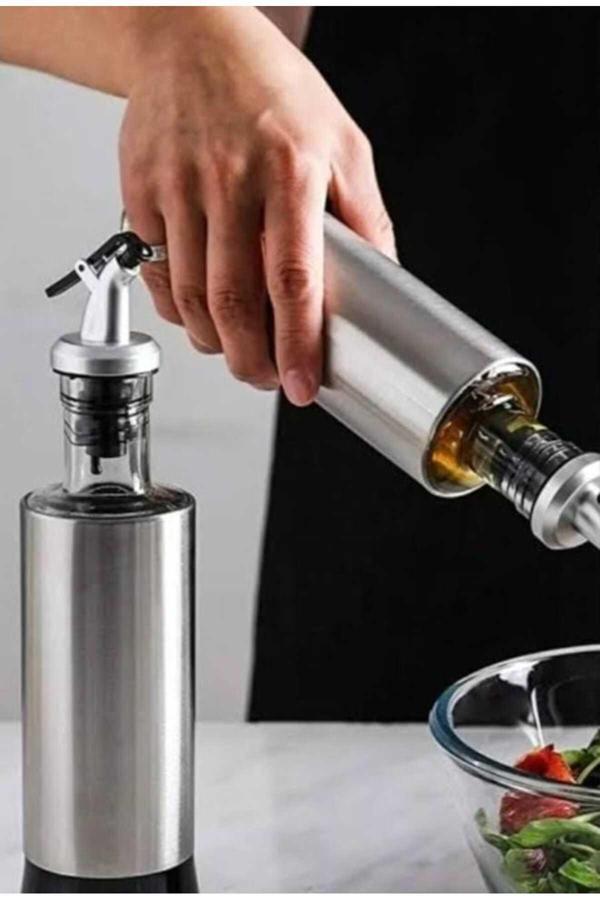 Kizilelmada Cam Yağdanlık 300 Ml – Zeytinyağı & Sirke Şişesi, Akıtma Uçlu - Image 1