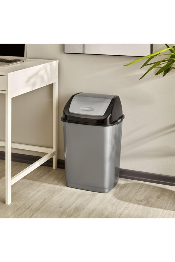 Kizilelmada Modern Tasarımlı 5 Litre Gri Çöp Kovası – Kullanımı Kolay - Image 1