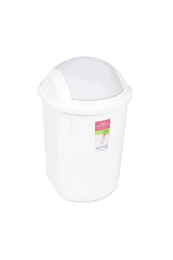 Kizilelmada Üçsan Plastik Ufo 4 Litre Kapaklı Çöp Kovası 19X28 Cm - Image 1