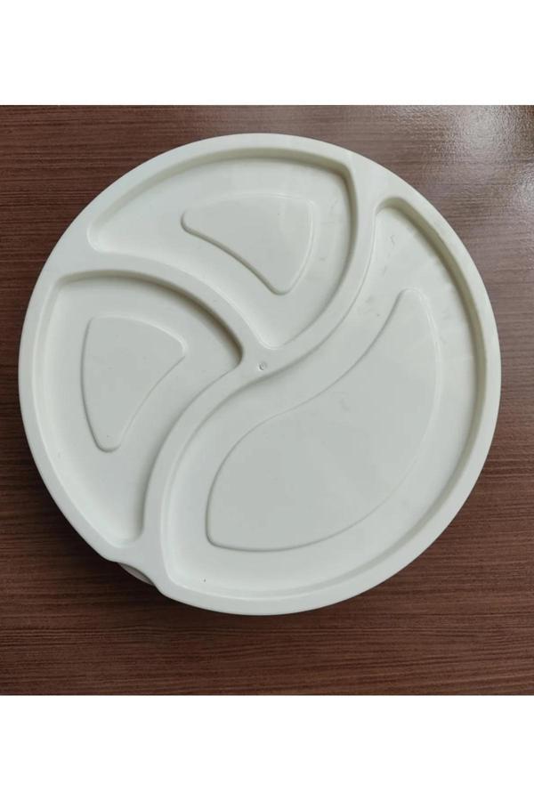 Kizilelmada Beyaz Kapaklı 3 Bölmeli Plastik Saklama Kabı – Sızdırmaz Ve Pratik - Image 1