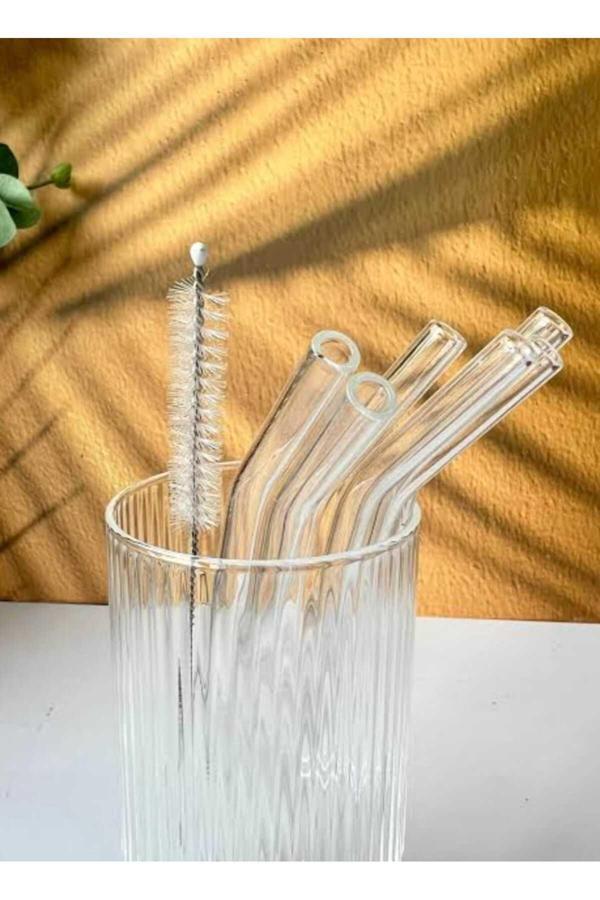 Kizilelmada 6 Adet Cam Pipet Ve 1 Temizleme Fırçası – Yeniden Kullanılabilir Set - Image 1