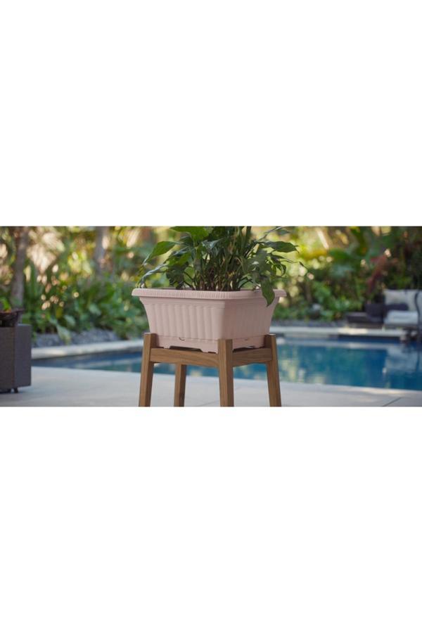 Kizilelmada Pastel Pembe Ova Balkon Saksı No:2 – 41X16 Cm Dikdörtgen Plastik Saksı | Bahçe & Balkon İçin Şıklık - Image 1