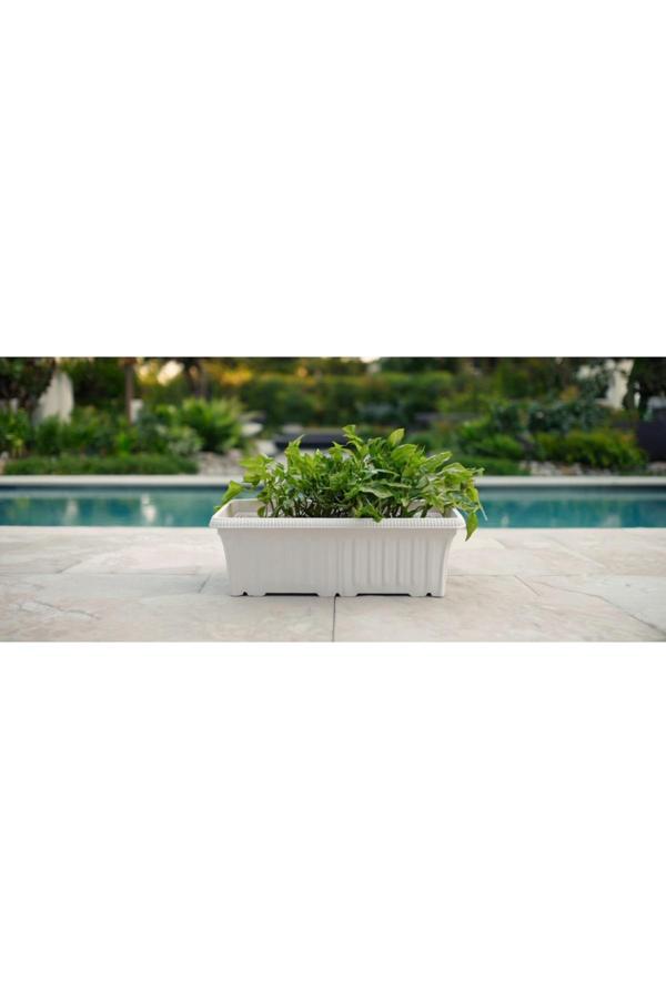 Kizilelmada Ova Balkon Saksı No:2 – 41X16 Cm Dikdörtgen Saksı Bahçe & Balkon İçin - Image 1