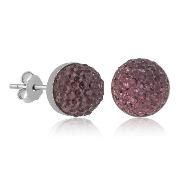 925 Ayar Gümüş Kristal Çivili Kadın Küpe - Image 1