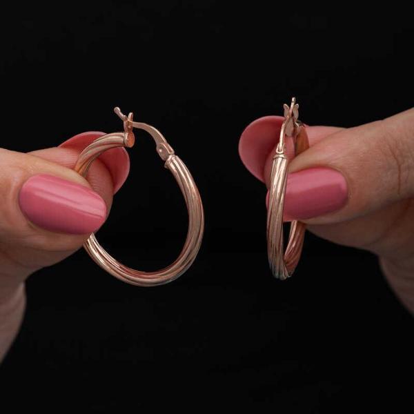 Gümüş Rose 3 mm Burgu Şarnel Küpe - Image 1