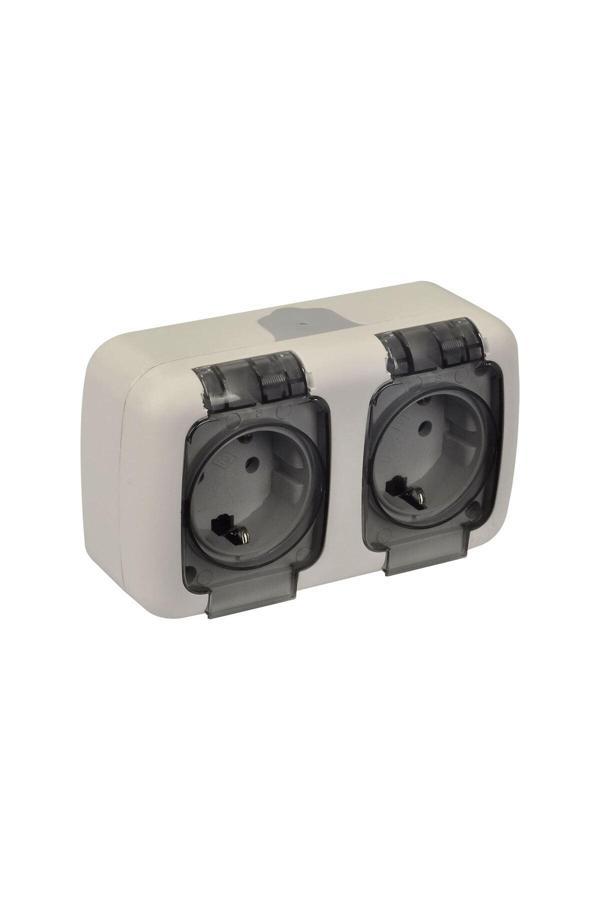 Tp Electric Nemliyer Sıva Üstü Kapaklı Topraklı Priz + Kapaklı Topraklı Topraklı Priz - Image 1