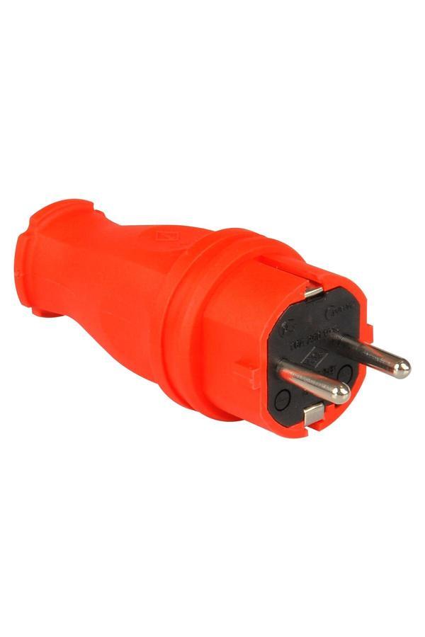 Tp Electric 1X16A - Kauçuk Düz Fiş (Kırmızı) - Image 1