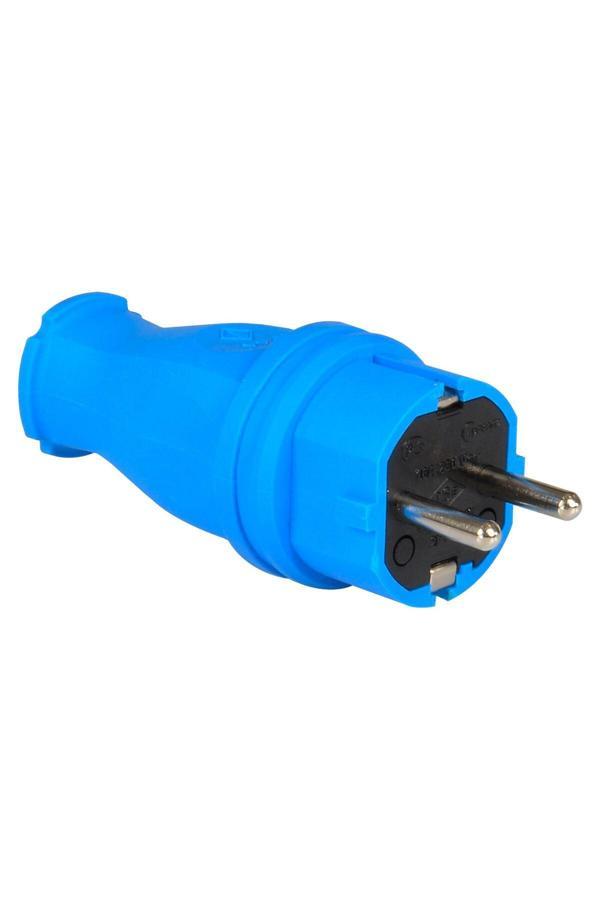 Tp Electric 1X16A - Kauçuk Düz Fiş (Mavi) - Image 1
