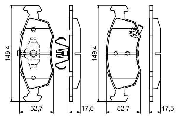 Bosch 0986494687 Dısk Balata-On-[wva 25323]-[1494x527x175 Mm]-Ikaz Kablolu - Image 1