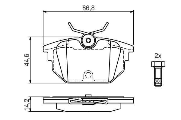 BOSCH B 0986424545 Ön Fren Balatası – Fiat, Peugeot ve Citroën Modelleri İçin Uyumlu - Image 1