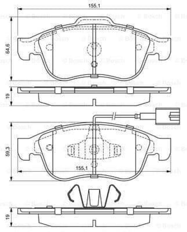BOSCH B 0986494680 Ön Fren Balatası – Audi A4, A5 ve Q5 İçin Uyumlu - Image 1