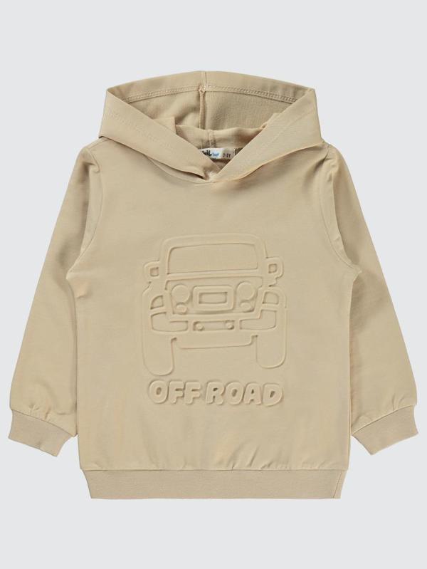 Civil Boys Off Road Gofre Baskılı 2-5 Yaş Sweatshirt - Bej2-3 Yaş - Image 1