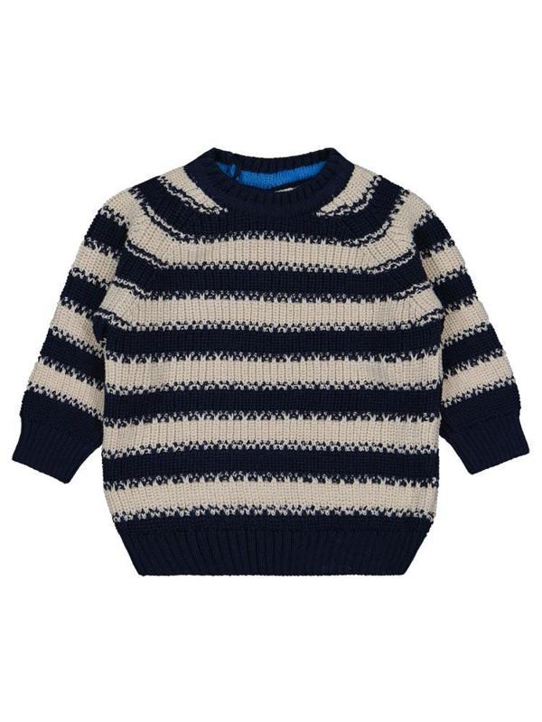 Civil Baby Elvi Çizgili 6-18 Ay Kazak - Lacivert6-9 Ay - Image 1