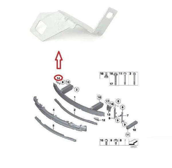 Bmw F10 Ön Tampon Braketi Sol (Alüminyum) 2010 Sonrası Uyumlu - Image 1