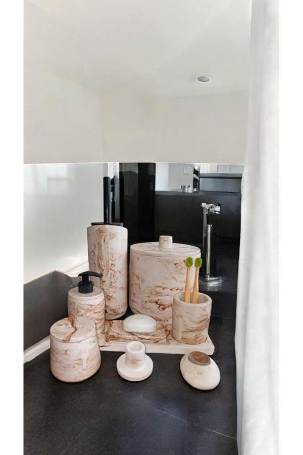 Trust Stone Mermer Desen Beton Banyo Seti,Tuvalet Wc,Çöp Kova,Sabunluk ,Diş Fırçalığı,Tepsi,Aksesuar,Dekorasyon - Image 1