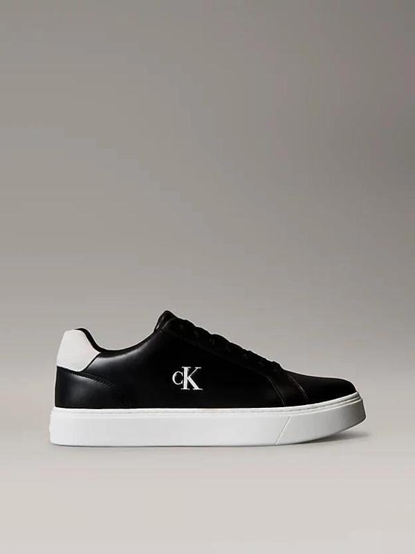 Calvin Klein Jeans Klasik Düz Tabanlı Bağcıklı Deri Erkek Siyah Sneaker YM0YM01435-0GM - Image 1