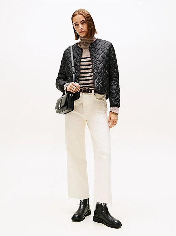 Tommy Hilfiger Hafif Dolgulu Normal Kesim Kapitone Kadın Siyah Ceket WW0WW47290BDS - Image 1