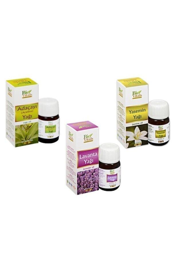 Bio Vitals Adaçayı Lavanta Yasemin Yağı Kokusu 3Lü Set - Image 1