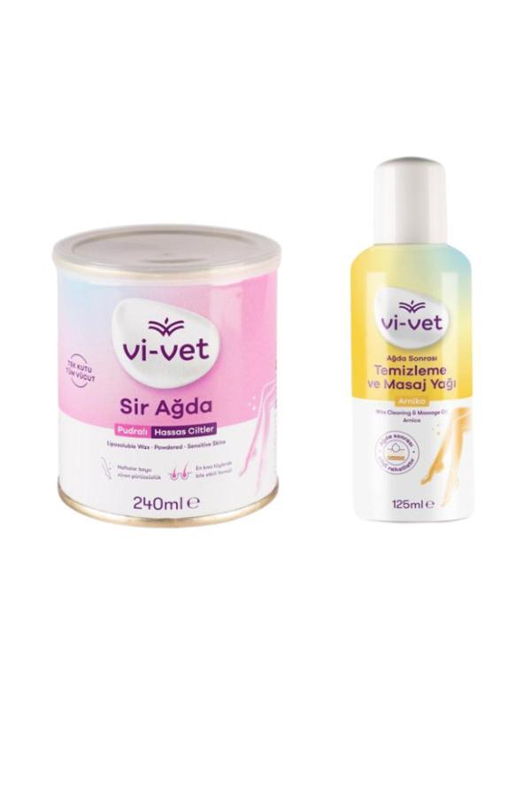 Vi-Vet Vi Vet Sir Kavanoz Ağda Pudra 240 Gr + Ağda Sonrası Temizleme Ve Masaj Yağı Arnika 125Ml - Image 1