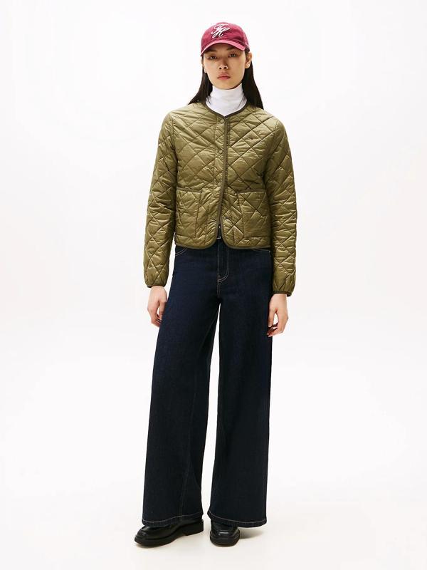 Tommy Hilfiger Hafif Dolgulu Normal Kesim Kapitone Kadın Yeşil Ceket WW0WW47290MSH - Image 1