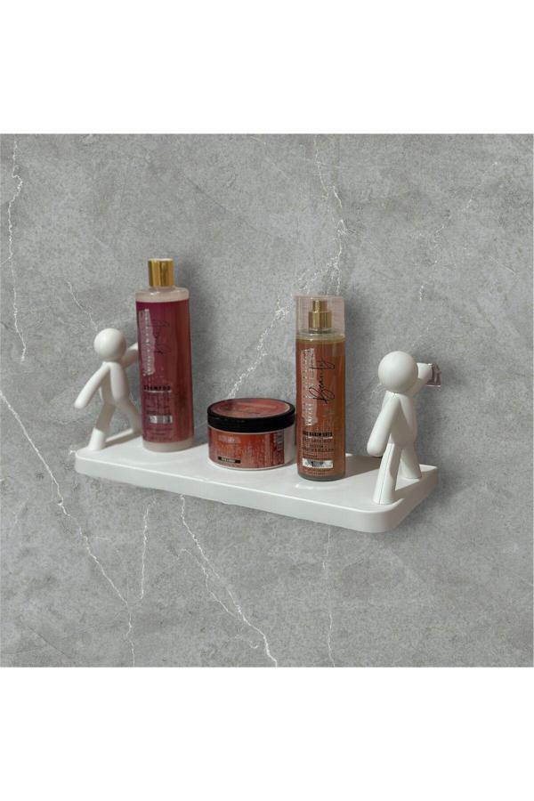 Baysa Gri Rambo Süper Yapışkanlı Raf (Banyo Ve Mutfak Raf) 14X34Cm - Image 1