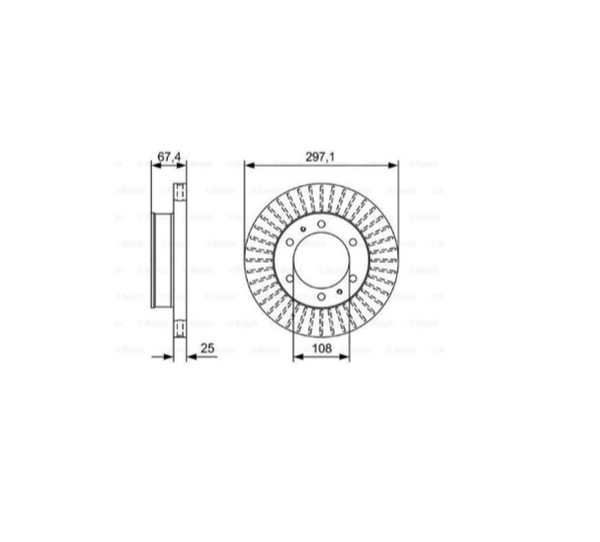 Toyota Hilux Vigo 2005-2015 Ön Fren Diski Havalı – 297 mm - Image 1