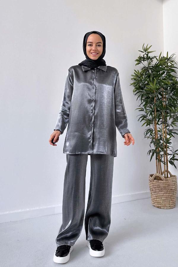 Saten Takım - Gri - Image 1