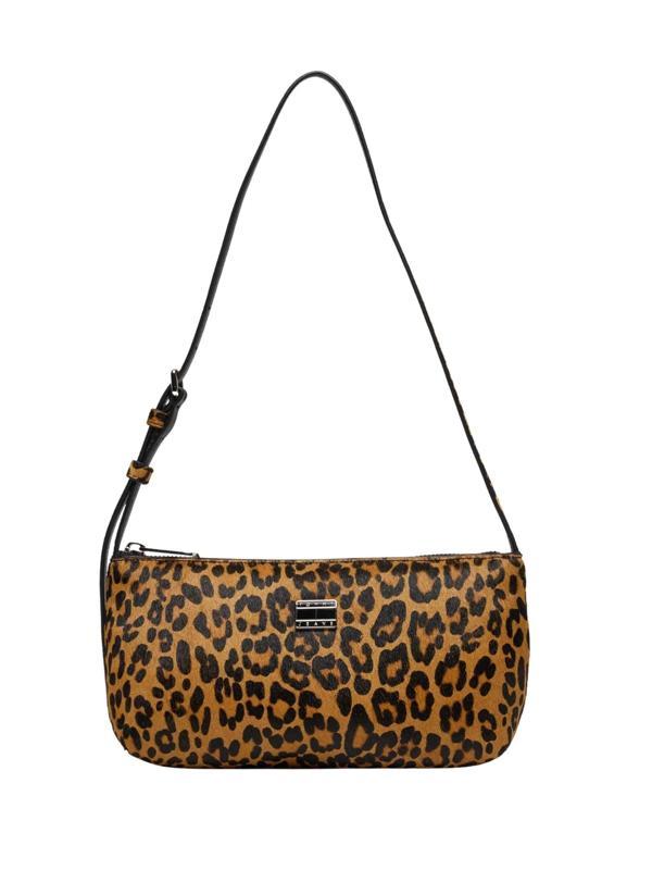 Tommy Jeans TJW Must Leopar Desenli Omuz Kadın Siyah Omuz Çantası AW0AW1800801R - Image 1