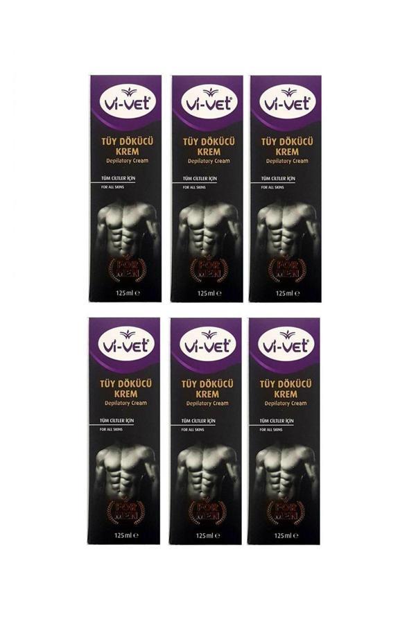 Vi-Vet Vivet For Men Erkek Tüy Dökücü Krem 125 Ml X 6 Adet - Image 1