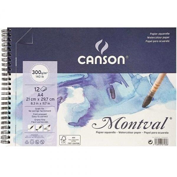 Supertrend Montval Spiralli Sulu Boya Defteri Blok 300 gr. A4 12 yaprak - Image 1