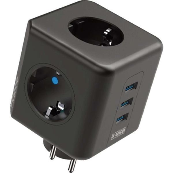 Winnboss Akım Korumalı Isıya Dayanıklı 3 lü Duvar Tipi Priz 3 Adet USB 3440 - Image 1