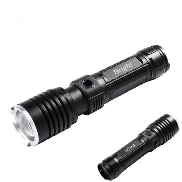 GHT-5761 XP90 LED 3 Mod Zoomlu Yağmur Suyu Geçirmez Şarjlı El Feneri - Image 1