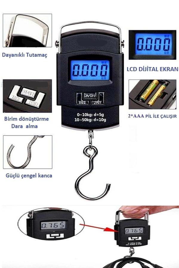 Elektronik Dijital El Kantarı 50 Kg Terazi Tartı 10 Gr Hassasiyet - Image 1