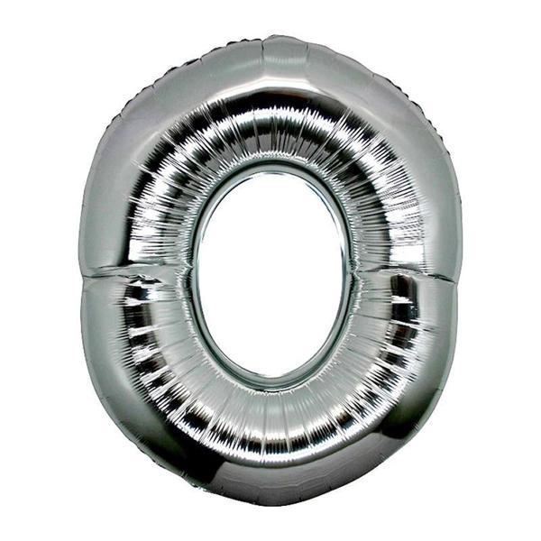 O Harf Folyo Balon Gümüş Renk  40 inç - Image 1