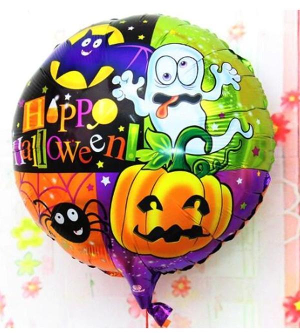 Halloween Örümcekli Kabaklı Folyo Balon 18 inç - Image 1