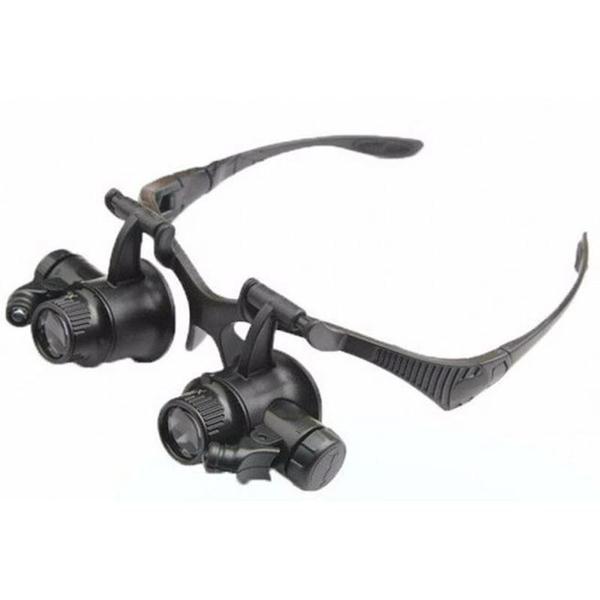 Gözlük Modeli 10X 15X 20X 25X Lens 2 Led Işıklı Büyüteç 9892G - Image 1