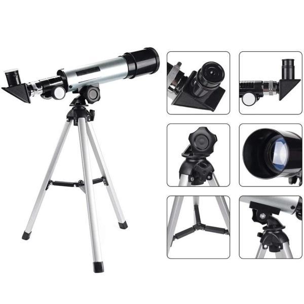 Mini Teleskop Kara Uzay Teleskobu Aliminyum Gövde Tripodlu 50 x 360 - Image 1