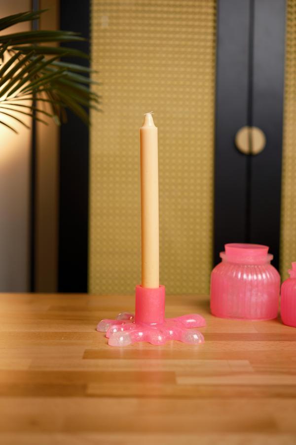 Hand Made Tasarım Mumluk (Pembe) - Image 1
