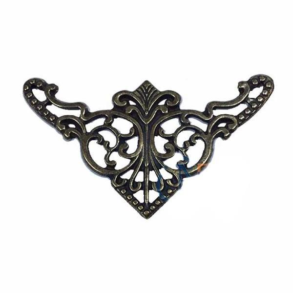 Dekoratif Köşe Süsü, Köşelik - Büyük, 31x55mm, Antik, 1 Adet - Image 1