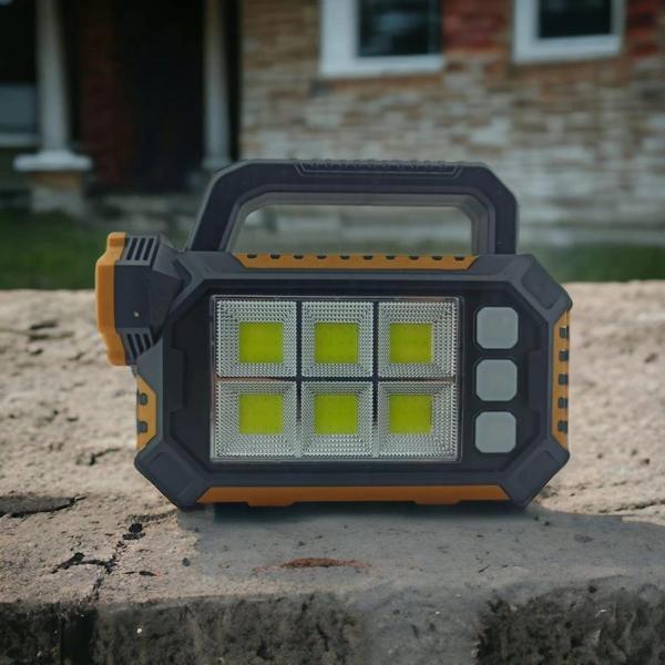 15W Güneş Enerjili Powerbank Özellikli Çok Fonksiyonlu Işıldak Fener GS490 - Image 1