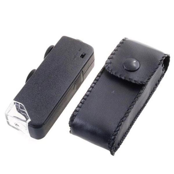 Mini 60X 100X Zoom Lens Odak Takı Led Cep Mikroskop Büyüteç - Image 1