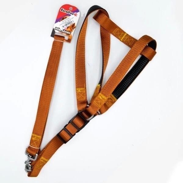 Euro Dog Köpek Uzatma Tasması ve Göğüs Tasması Takımı Kahverengi 25 Mm 120 Cm - Image 1