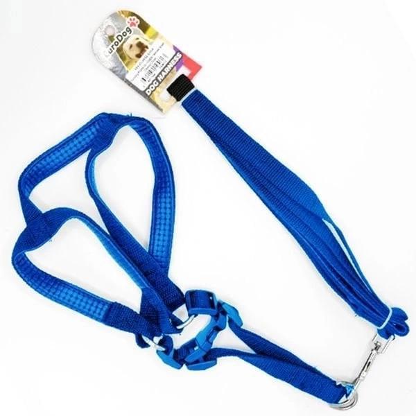 Euro Dog Köpek Uzatma Tasması ve Göğüs Tasması Takımı Mavi 20 Mm 120 Cm - Image 1