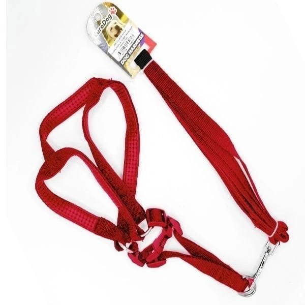 Euro Dog Köpek Uzatma Tasması ve Göğüs Tasması Takımı Kırmızı 15 Mm 120 Cm - Image 1